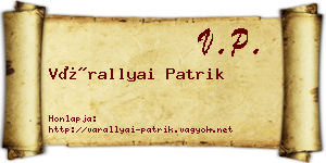 Várallyai Patrik névjegykártya